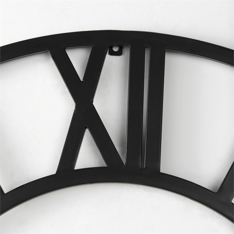 Pemberly Row Contemporary 42Lx2Wx42H Black Iron Round Wall Clock
