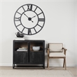 Pemberly Row Contemporary 42Lx2Wx42H Black Iron Round Wall Clock