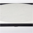 Pemberly Row Round White Marble Top with Black Metal Frame Side Table