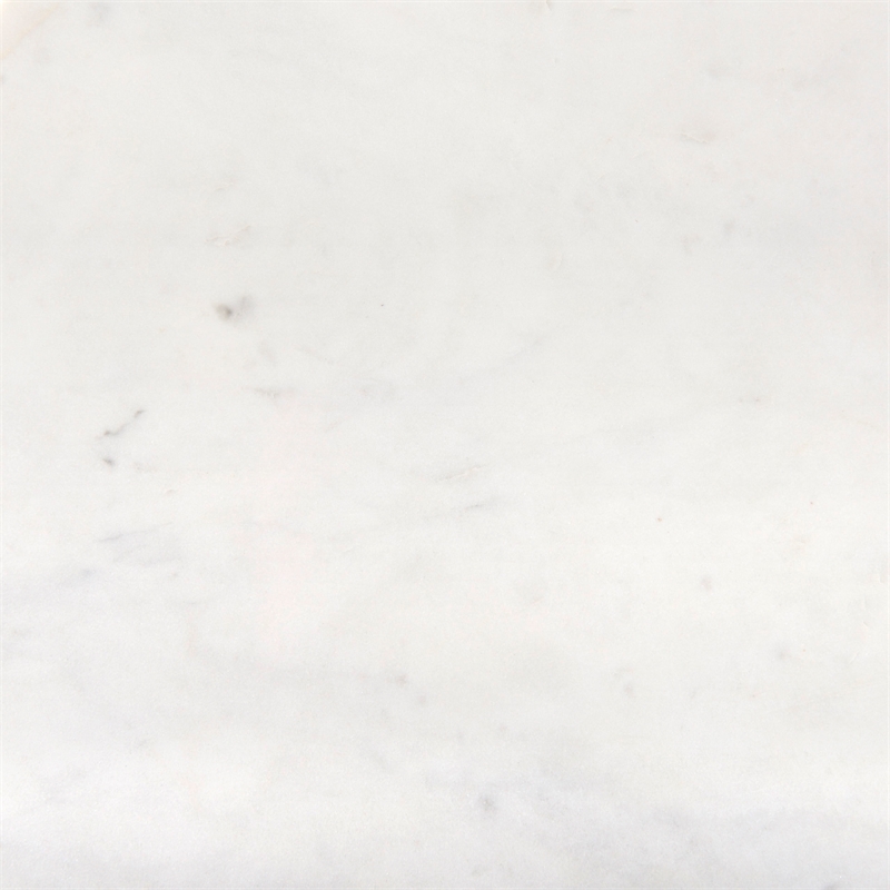 Pemberly Row Round White Marble Top with Black Metal Frame Side Table