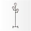 Pemberly Row Contemporary Black Iron Pipe Three Face Floor Clock