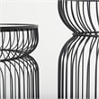 Pemberly Row Set of 2 Round Black Metal with Glass Accent Tables