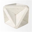 Pemberly Row Contemporary 5.5 Lx5.5 Wx8.5 H White Marble Decor Stand