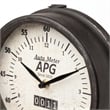 Pemberly Row Contemporary Black Metal Round Face Table Clock