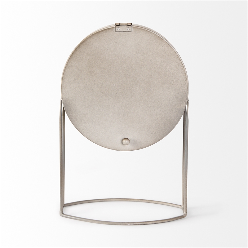 Pemberly Row Modern / Contemporary Matte Gray Metal Table Clock