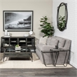 Pemberly Row Modern / Contemporary Matte Gray Metal Table Clock