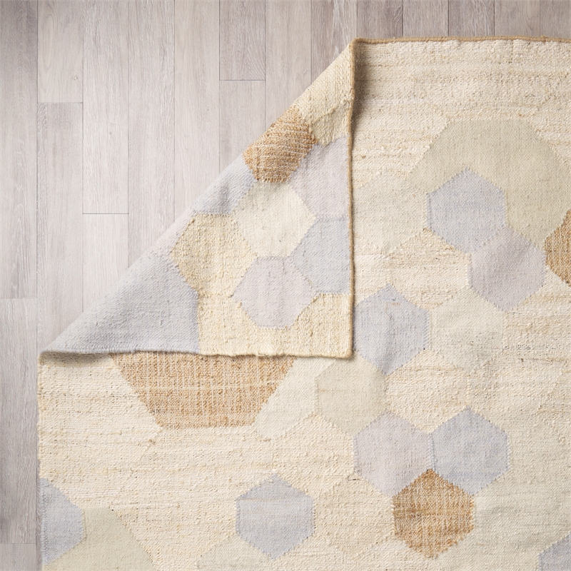 Pemberly Row 5X8 Cream Multi-Colored Honeycomb Pattern Area Rug