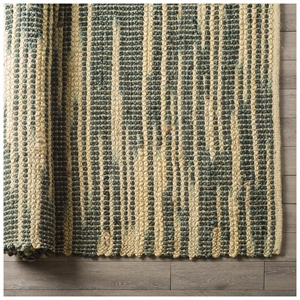 Pemberly Row 8x10 Multi-Colored Jute Hand Woven Rug in Green