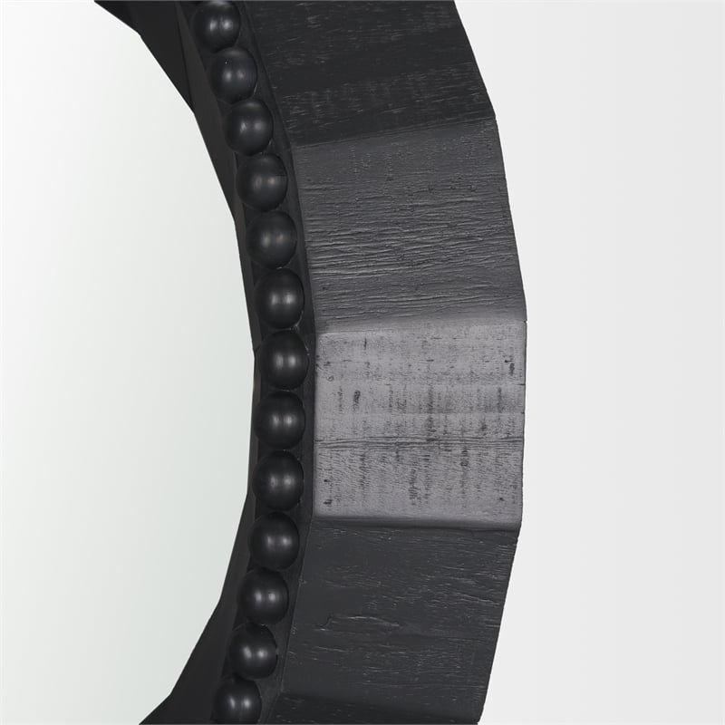 Pemberly Row Modern / Contemporary Black Beaded Wooden Wall Mirror