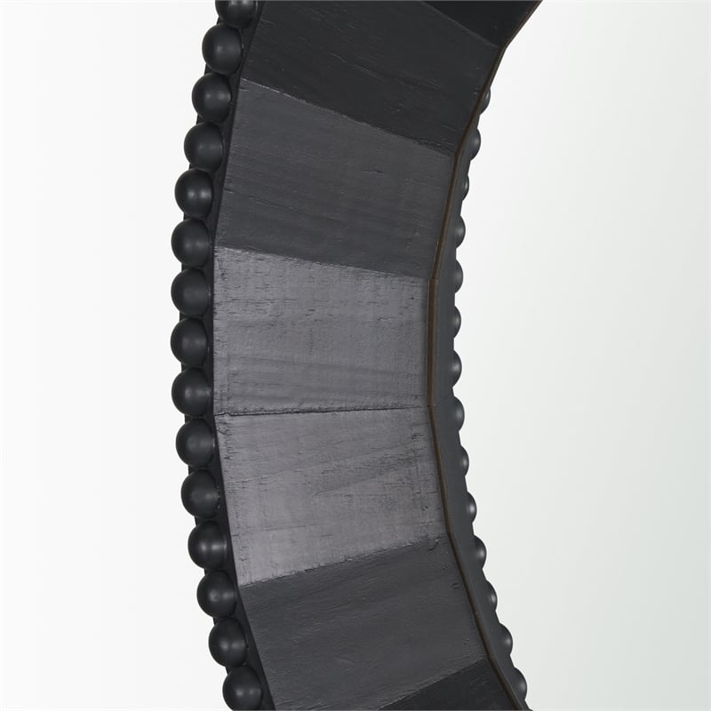 Pemberly Row Modern / Contemporary Black Beaded Wooden Wall Mirror