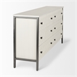 Pemberly Row White Fir Veneer with Gray Metal 6-Drawer Sideboard