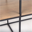 Pemberly Row Beige Wood with Black Metal Frame 2 Drawer Console Table