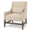 Pemberly Row Contemporary Cream Linen Fabric And Wood Accent Chair