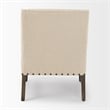 Pemberly Row Contemporary Cream Linen Fabric And Wood Accent Chair