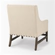 Pemberly Row Contemporary Cream Linen Fabric And Wood Accent Chair