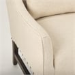 Pemberly Row Contemporary Cream Linen Fabric And Wood Accent Chair