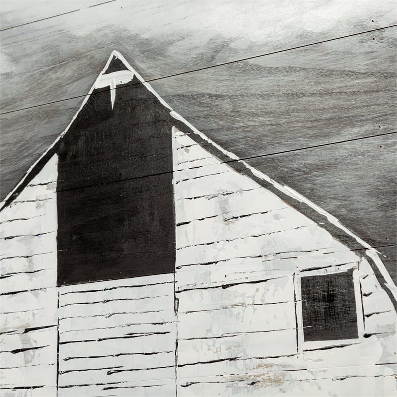 Pemberly Row 42X62 Farmhouse White Barn On Wood Oil Painting