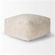 Pemberly Row Modern / Contemporary Large Cream Jacquard Cotton Pouf
