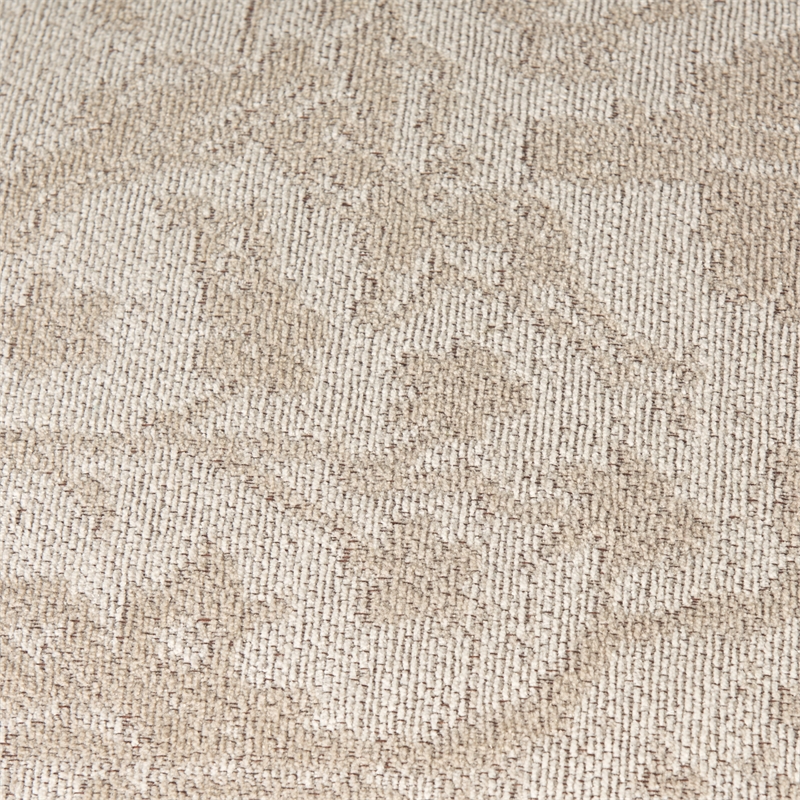 Pemberly Row Modern / Contemporary Large Cream Jacquard Cotton Pouf