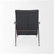 Pemberly Row Black Leather with Black Metal Frame Accent Chair