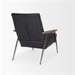 Pemberly Row Black Leather with Black Metal Frame Accent Chair