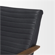 Pemberly Row Black Leather with Black Metal Frame Accent Chair
