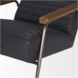 Pemberly Row Black Leather with Black Metal Frame Accent Chair