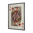 Pemberly Row Jack Of Diamonds Glass Framed Print Art in Black Faux Wood Frame