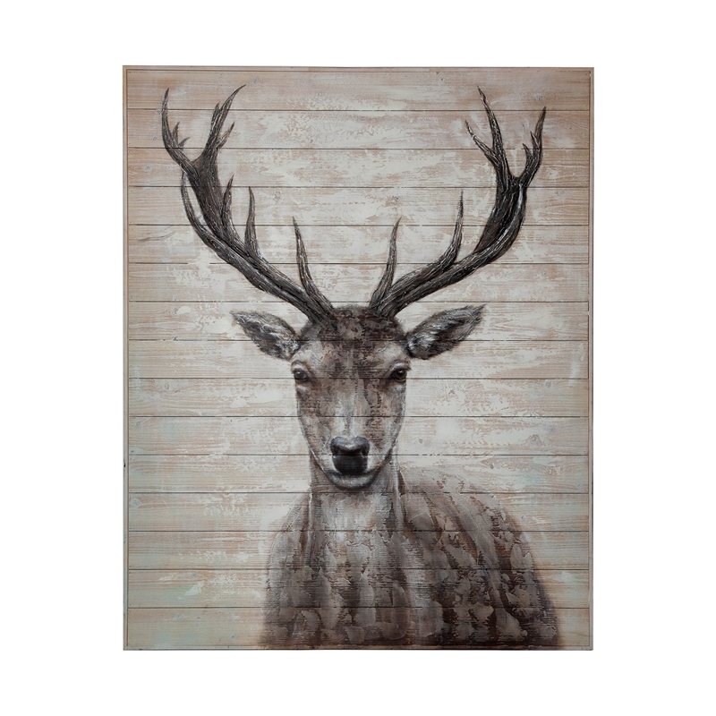 Pemberly Row White Tail 48X60 Deer Original Hand Painted On Wood Oil Painting
