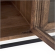 Pemberly Row Metal Base 4 Glass Door Cabinet Sideboard in Medium Brown/Black