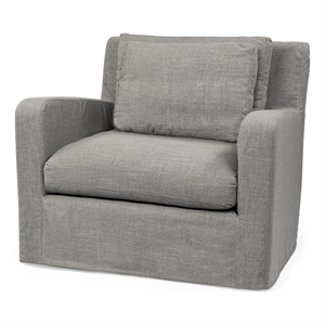 Pemberly Row Contemporary Flint Gray Slipcover Upholstered Arm Chair