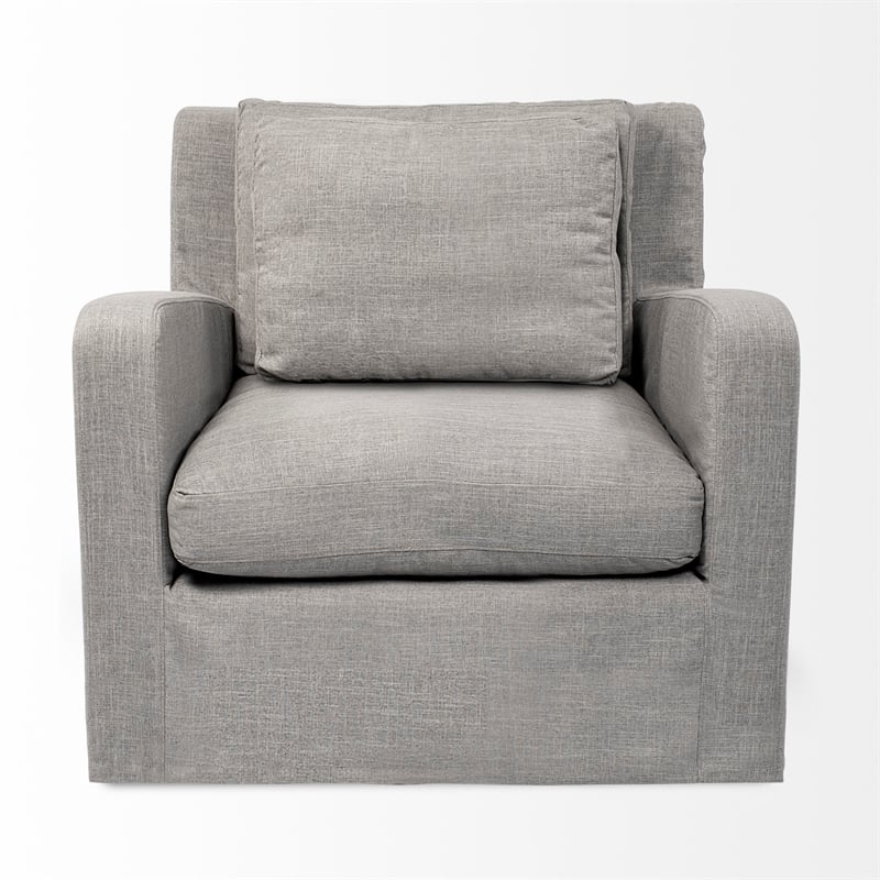 Pemberly Row Contemporary Flint Gray Slipcover Upholstered Arm Chair