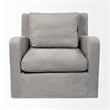 Pemberly Row Contemporary Flint Gray Slipcover Upholstered Arm Chair