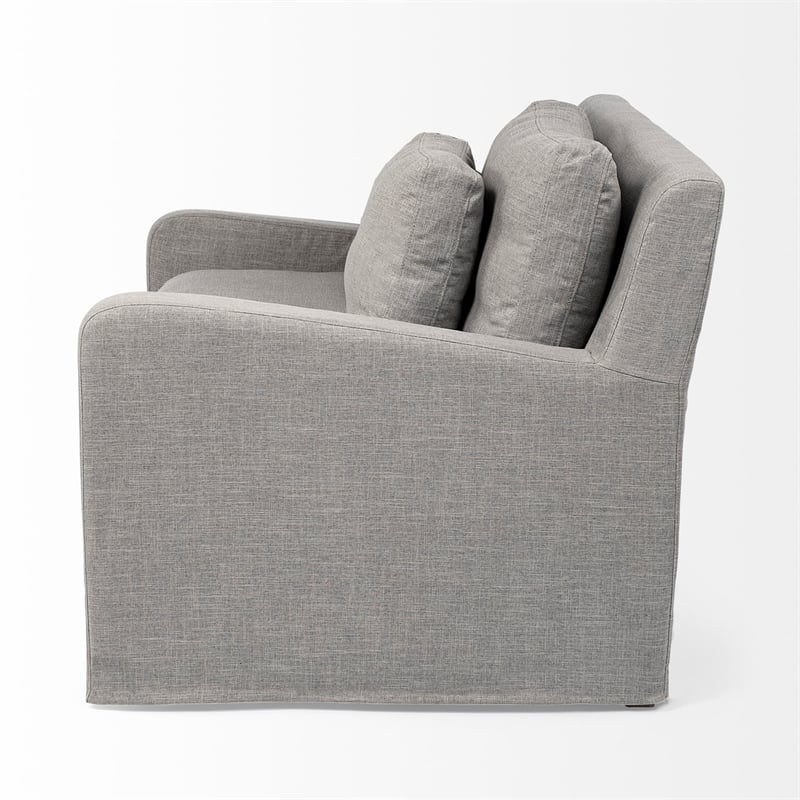 Pemberly Row Contemporary Flint Gray Slipcover Upholstered Arm Chair