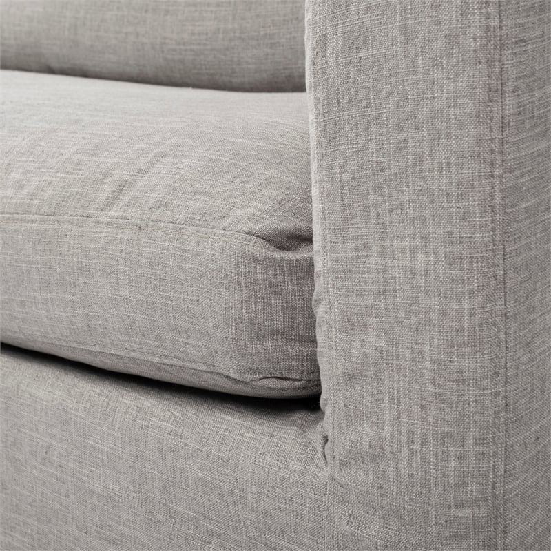 Pemberly Row Contemporary Flint Gray Slipcover Upholstered Arm Chair