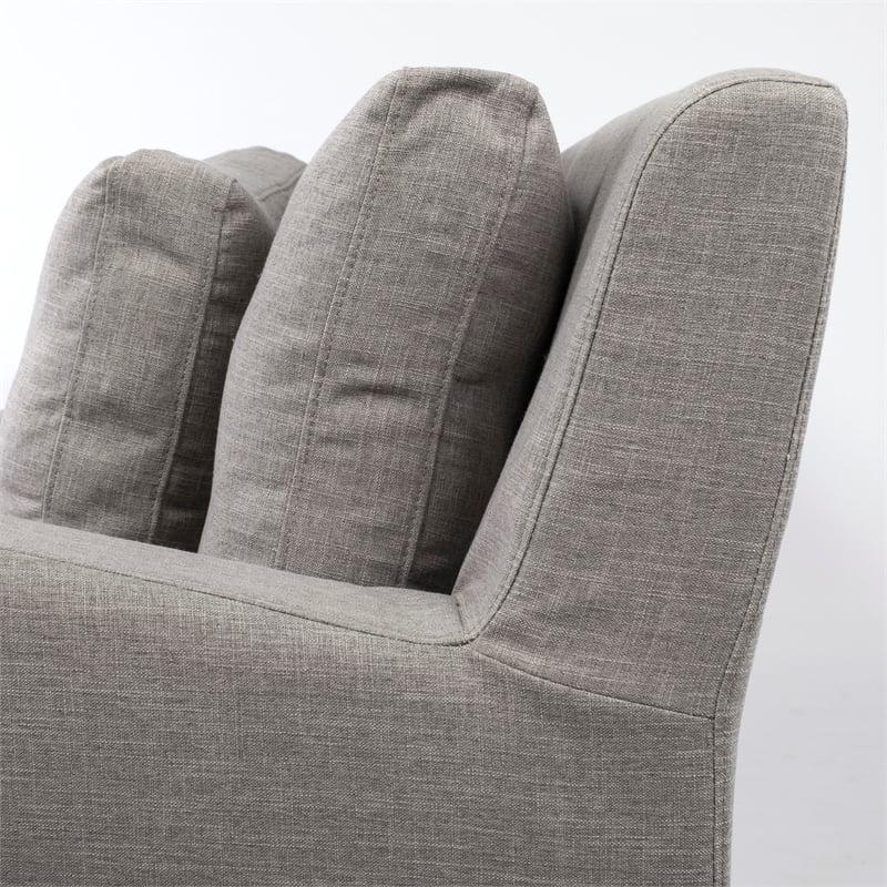 Pemberly Row Contemporary Flint Gray Slipcover Upholstered Arm Chair