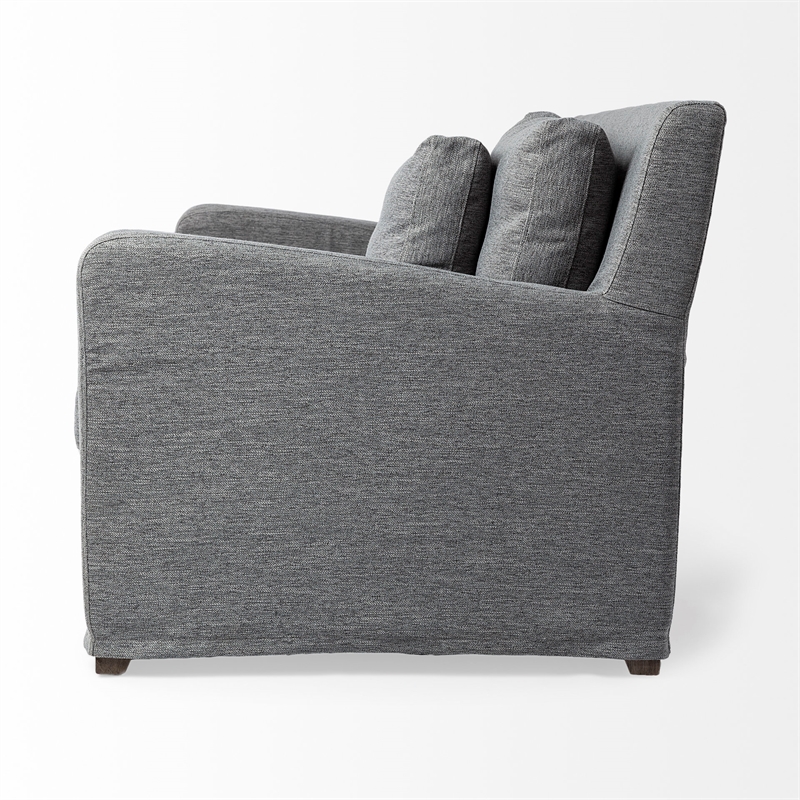Pemberly Row Contemporary Gray Slipcover Upholstered Arm Chair