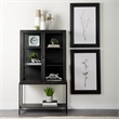 Pemberly Row Dark Brown Wood with Black Metal Base Display Cabinet
