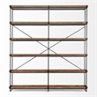 Pemberly Row Medium Brown Wood And Iron Five Tray Shelf Shelving Unit