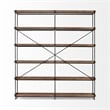 Pemberly Row Medium Brown Wood And Iron Five Tray Shelf Shelving Unit