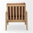 Pemberly Row Cognac Leather with Light Brown Wood Frame Accent Chair