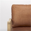 Pemberly Row Cognac Leather with Light Brown Wood Frame Accent Chair
