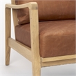 Pemberly Row Cognac Leather with Light Brown Wood Frame Accent Chair