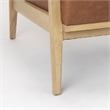 Pemberly Row Cognac Leather with Light Brown Wood Frame Accent Chair