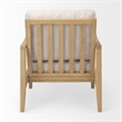 Pemberly Row Cream Fabric with Light Brown Wood Accent Chair