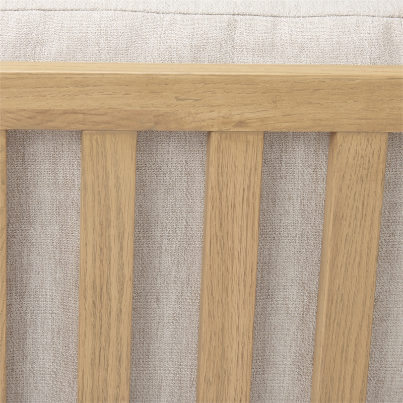 Pemberly Row Cream Fabric with Light Brown Wood Accent Chair