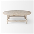 Pemberly Row 48Lx48Wx16H Round Blonde Wood Coffee Table in Beige