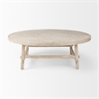 Pemberly Row 48Lx48Wx16H Round Blonde Wood Coffee Table in Beige