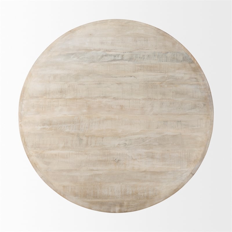 Pemberly Row 48Lx48Wx16H Round Blonde Wood Coffee Table in Beige