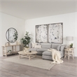 Pemberly Row 48Lx48Wx16H Round Blonde Wood Coffee Table in Beige